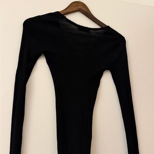 Sandro Black Long Sleeve Top